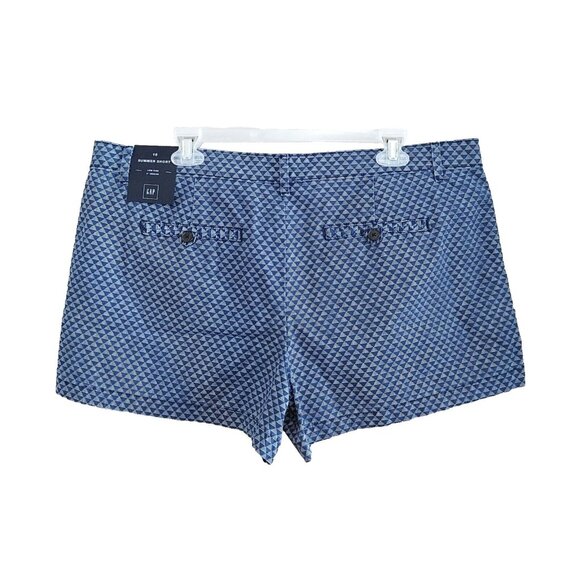 Gap Women's Chino Summer Short Low Rise Diamond Geo Print Shorts Size 16 R New - Picture 2 of 4